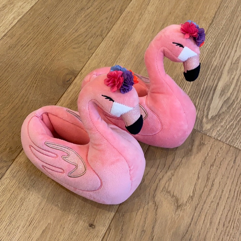 Crewcuts Pink Flamingo Kids Slippers
